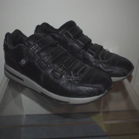 ROYAL ELASTICS Black Leather Sneaker Shoe Low sz9 - Picture 1 of 10